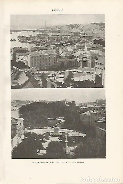 Otros art&iacute;culos de coleccionismo en papel: LAMINA SALVAT 80005: Puerto y plaza Corvetto de Genova - Varios