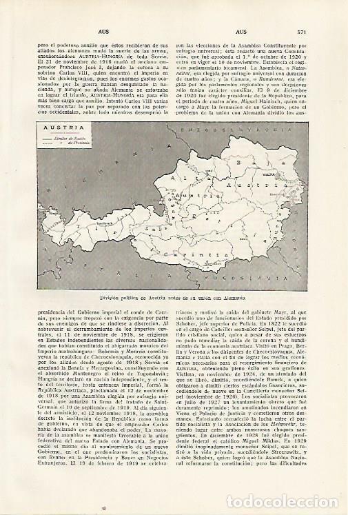 Otros art&iacute;culos de coleccionismo en papel: LAMINA SALVAT 80389: Mapa politico de Austria - Varios
