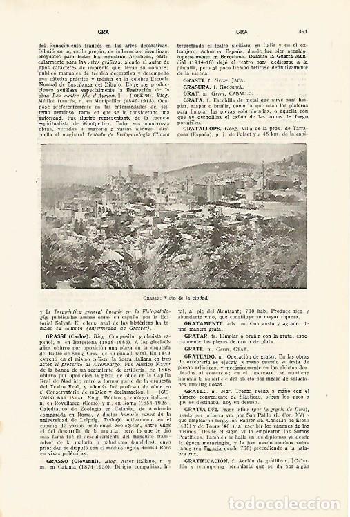 Otros art&iacute;culos de coleccionismo en papel: LAMINA SALVAT 80103: Vista de Grasse - Varios