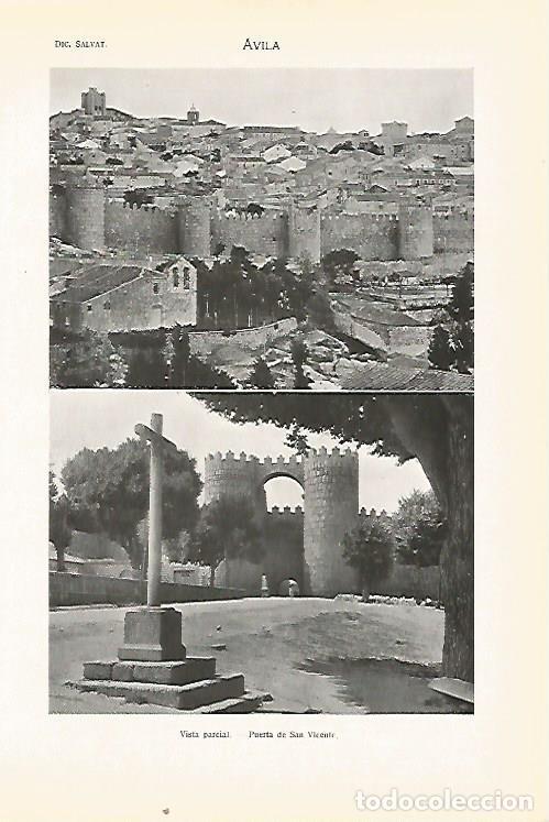 Otros art&iacute;culos de coleccionismo en papel: LAMINA SALVAT 80405: Vista y Puerta de San Vicente en Avila - Varios