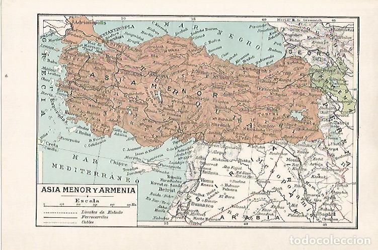 Otros art&iacute;culos de coleccionismo en papel: LAMINA SALVAT 80350: Mapa de Asia Menor y Armenia - Varios