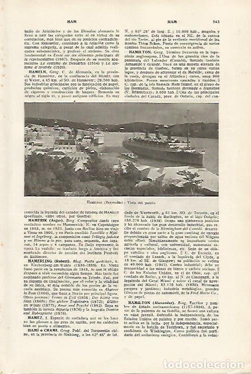 Otros art&iacute;culos de coleccionismo en papel: LAMINA SALVAT 80140: Puerto de Hamilton Bermudas - Varios
