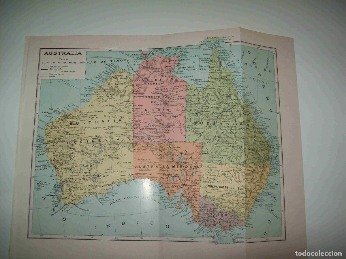 Otros art&iacute;culos de coleccionismo en papel: LAMINA SALVAT 80387: Mapa de Australia - Varios
