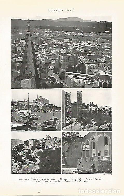 Otros art&iacute;culos de coleccionismo en papel: LAMINA SALVAT 80449: Vistas de las Islas Baleares - Varios
