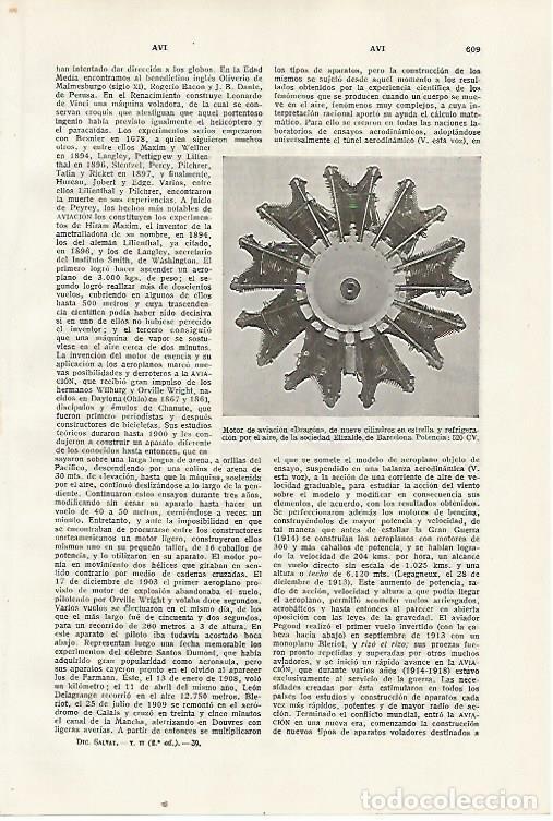 Otros art&iacute;culos de coleccionismo en papel: LAMINA SALVAT 80403: Motor de aviacion Dragon - Varios