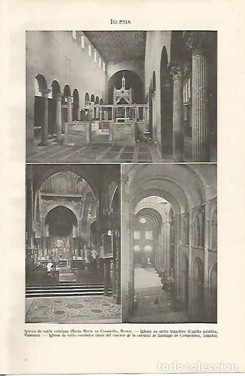 Otros art&iacute;culos de coleccionismo en papel: LAMINA SALVAT 80218: Iglesia de Roma Palermo y Santiago de Compostela - Varios