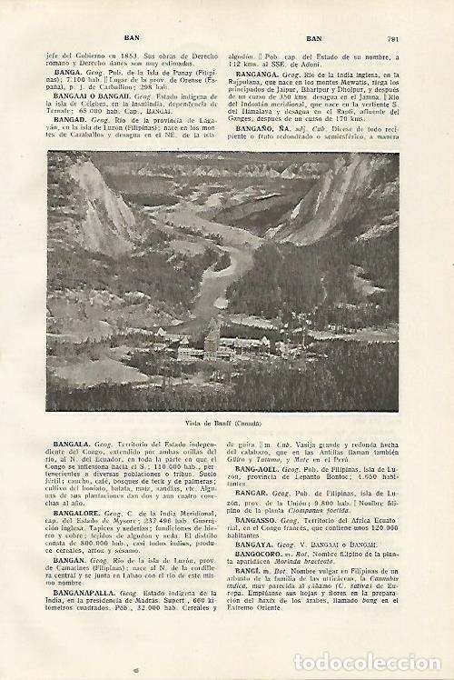 Otros art&iacute;culos de coleccionismo en papel: LAMINA SALVAT 80463: Vista de Banff (Canada) - Varios