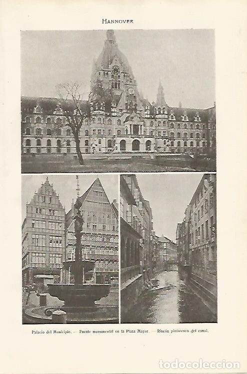Otros art&iacute;culos de coleccionismo en papel: LAMINA SALVAT 80144: Vistas de Hannover - Varios