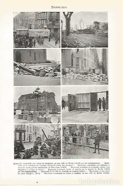 Otros art&iacute;culos de coleccionismo en papel: LAMINA SALVAT 80494: Barricadas de Berlin Vouciers Barcelona Londres y Alost - Varios