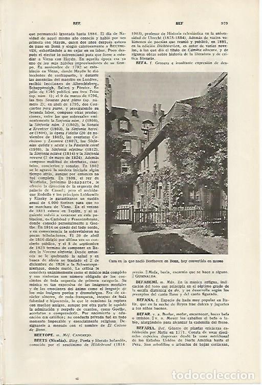 Otros art&iacute;culos de coleccionismo en papel: LAMINA SALVAT 80529: Casa natal de Beethoven en Bonn - Varios