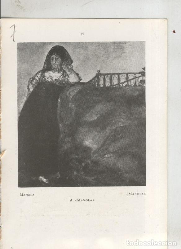Otros art&iacute;culos de coleccionismo en papel: Goya en el museo del prado: lamina 07: Manola - Varios