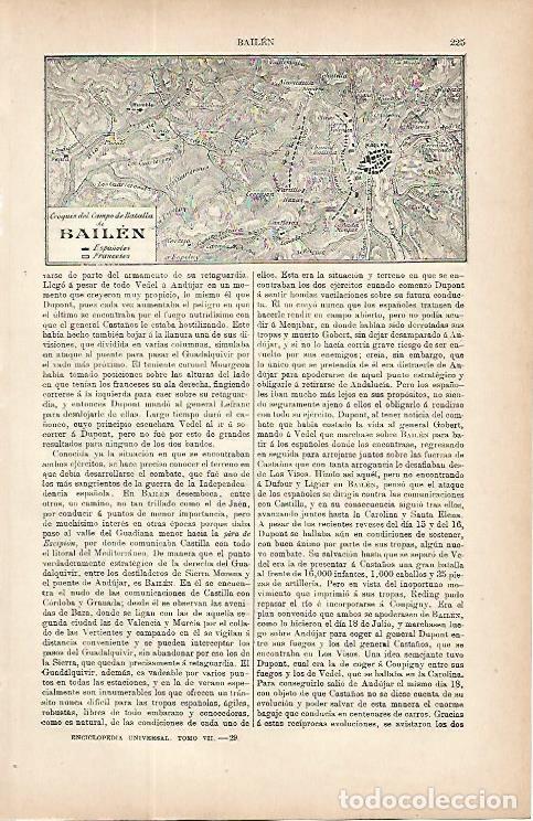 Otros art&iacute;culos de coleccionismo en papel: LAMINA ESPASA 9687: Croquis del campo de batalla de Bailen - Varios