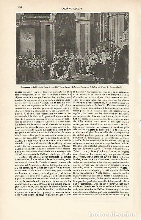 Altri oggetti di carta: LAMINA ESPASA 14477: Consagracion de Napoleon I por J.L. David - Varios