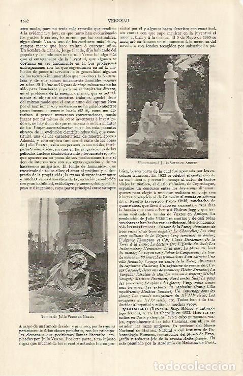 Otros art&iacute;culos de coleccionismo en papel: LAMINA ESPASA 17576: Monumento a Julio Verne en Amiens - Varios