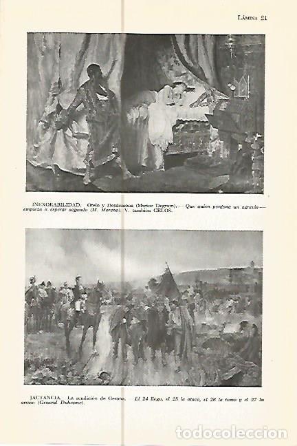 Sammelleidenschaft Andere Papierartikel: LAMINA 05361: Otelo y Desdemona por Degrain y La rendicion de Gerona - Varios