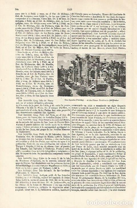 Otros art&iacute;culos de coleccionismo en papel: LAMINA ESPASA 18258: Villa Flora en San Agustin Estados Unidos - Varios