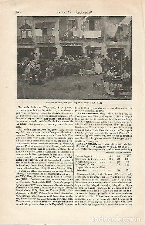 Collectionnisme Papier divers: LAMINA ESPASA 23503:Mercado en Zaragoza por J. Pallares - Varios
