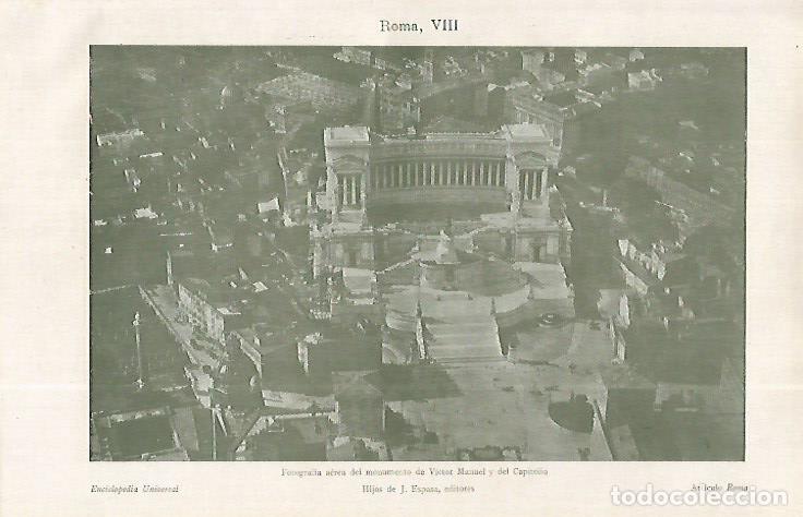 Otros art&iacute;culos de coleccionismo en papel: LAMINA ESPASA 19194: Monumento a Victor Manuel en Roma - Varios