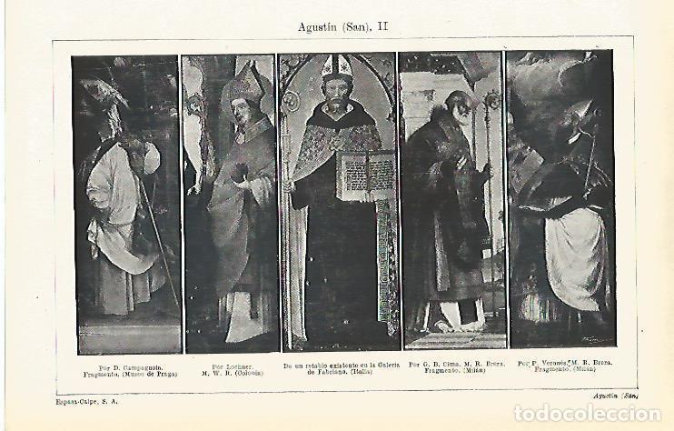 Sammelleidenschaft Andere Papierartikel: LAMINA ESPASA 15460: Pinturas representando a San Agustin - Varios
