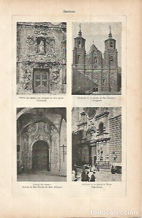 Otros art&iacute;culos de coleccionismo en papel: LAMINA ESPASA 9795: Muestras de arquitectura del Barroco - Varios