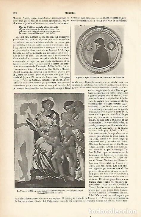 Otros art&iacute;culos de coleccionismo en papel: LAMINA ESPASA 5136: La Virgen el Ni&ntilde;o y San Juan rodeados de angeles por Miguel Angel - Varios Autor