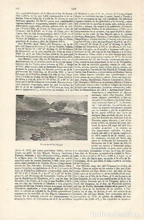 Otros art&iacute;culos de coleccionismo en papel: LAMINA ESPASA 18347: Volcan de San Miguel - Varios