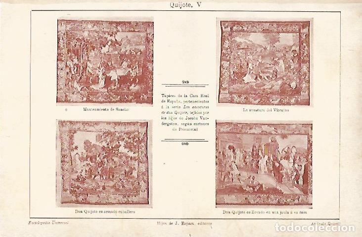 Otros art&iacute;culos de coleccionismo en papel: LAMINA ESPASA 3836: Tapices de la Casa Real de Espa&ntilde;a sobre Don Quijote - Varios Autores