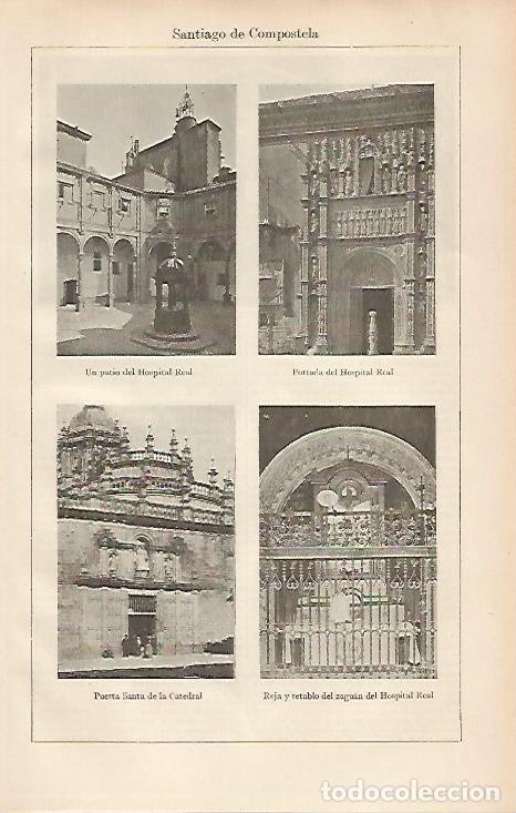 Otros art&iacute;culos de coleccionismo en papel: LAMINA ESPASA 19444: Edificios de Santiago de Compostela - Varios