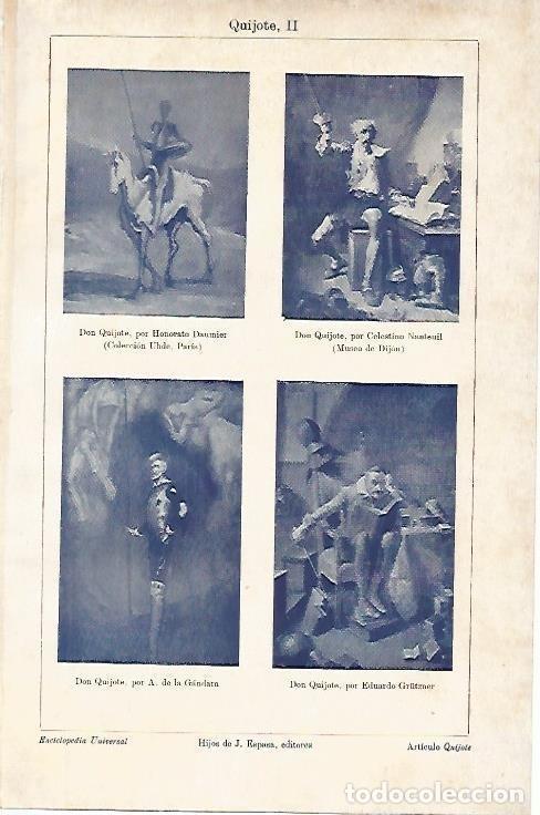 Otros art&iacute;culos de coleccionismo en papel: LAMINA ESPASA 3823: Don Quijote por diferentes artistas - Varios Autores