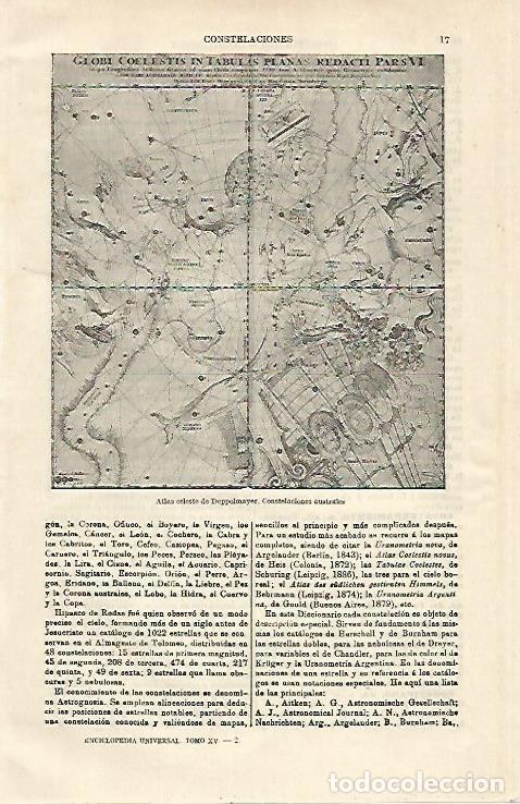 Otros art&iacute;culos de coleccionismo en papel: LAMINA ESPASA 20589: Constelaciones australes en el Atlas de Doppelmeyer - Varios