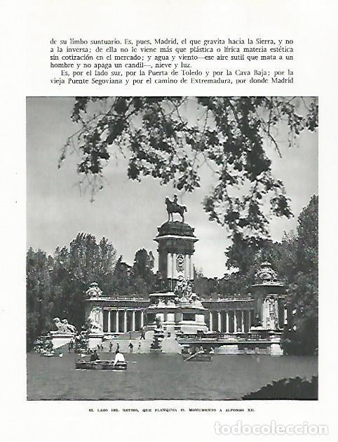 Otros art&iacute;culos de coleccionismo en papel: LAMINA 8928: El lago de El Retiro en Madrid - G. Gomez de la Serna