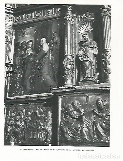 Otros art&iacute;culos de coleccionismo en papel: LAMINA 8969: Retablo de la Parroquia de Asuncion en Colmenar Madrid - G. Gomez de la Serna