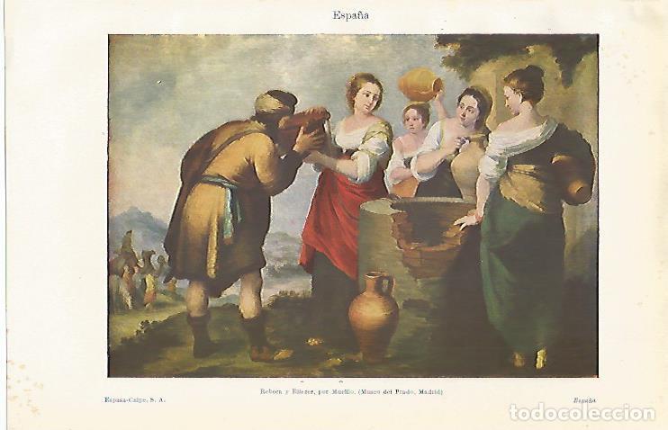 Altri oggetti di carta: LAMINA ESPASA 20033: Rebeca y Eliezer por Murillo - Varios