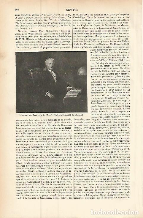 Altri oggetti di carta: LAMINA ESPASA 9430: Newton por Van der Banck - Varios