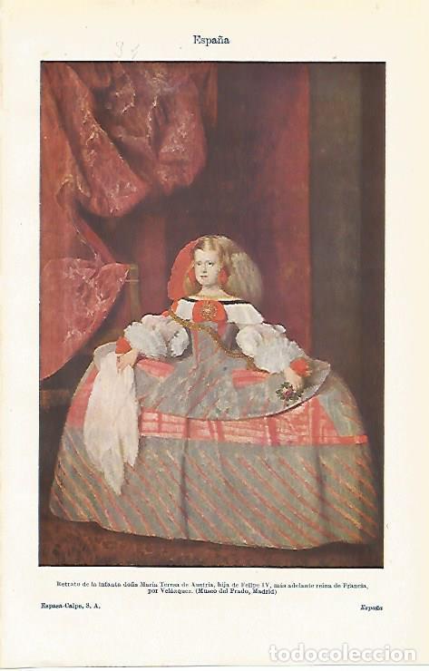 Otros art&iacute;culos de coleccionismo en papel: LAMINA ESPASA 20069: Retrato de la Infanta Maria Teresa de Austria por Velazquez - Varios