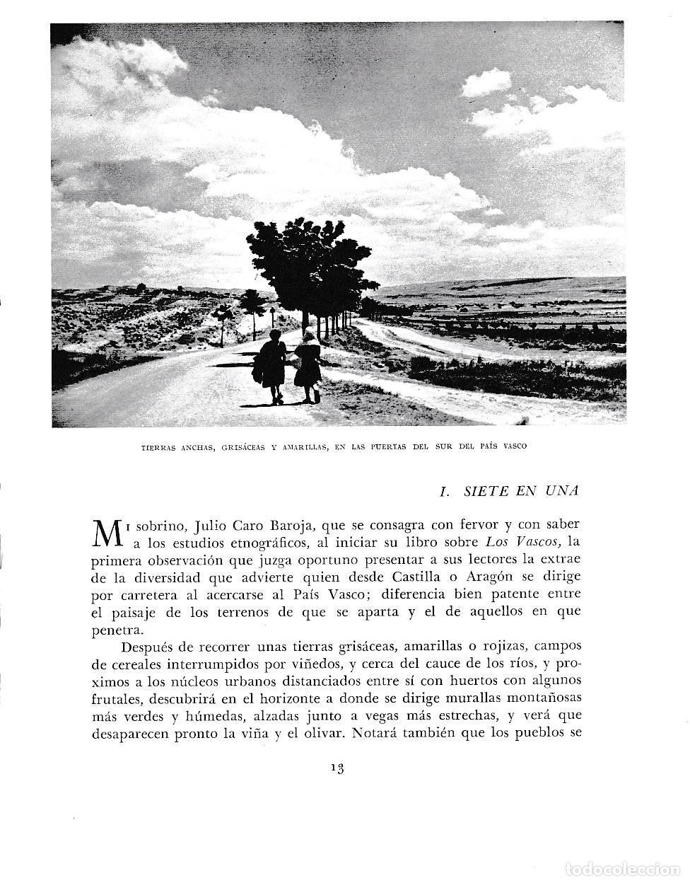 Otros art&iacute;culos de coleccionismo en papel: LAMINA 6083: Tierras anchas grisaceas y amarillas aal sur del pais vasco - Pio Baroja
