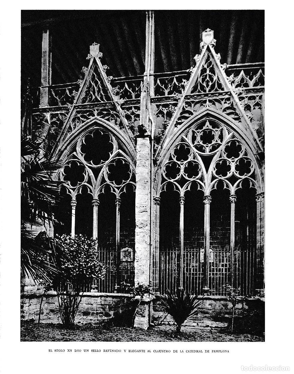 Otros art&iacute;culos de coleccionismo en papel: LAMINA 6211: Claustro Cateral de Pamplona s XV - Pio Baroja
