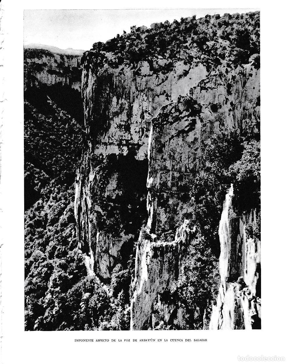 Otros art&iacute;culos de coleccionismo en papel: LAMINA 6216: Foz de Arbayun en la cuenca del Salazar - Pio Baroja
