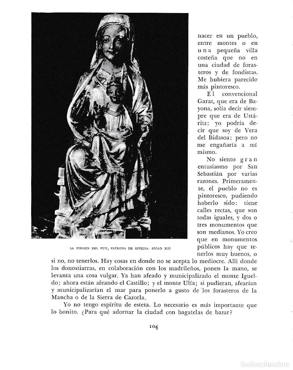 Otros art&iacute;culos de coleccionismo en papel: LAMINA 6125: Virgen de Puy Patrona de Estella s XII - Pio Baroja