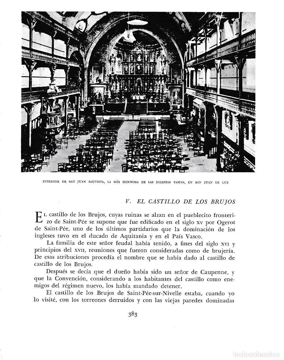 Otros art&iacute;culos de coleccionismo en papel: LAMINA 6255: Interior de San Juan Bautista la mas hermosa de las iglesias vascas - Pio Baroja