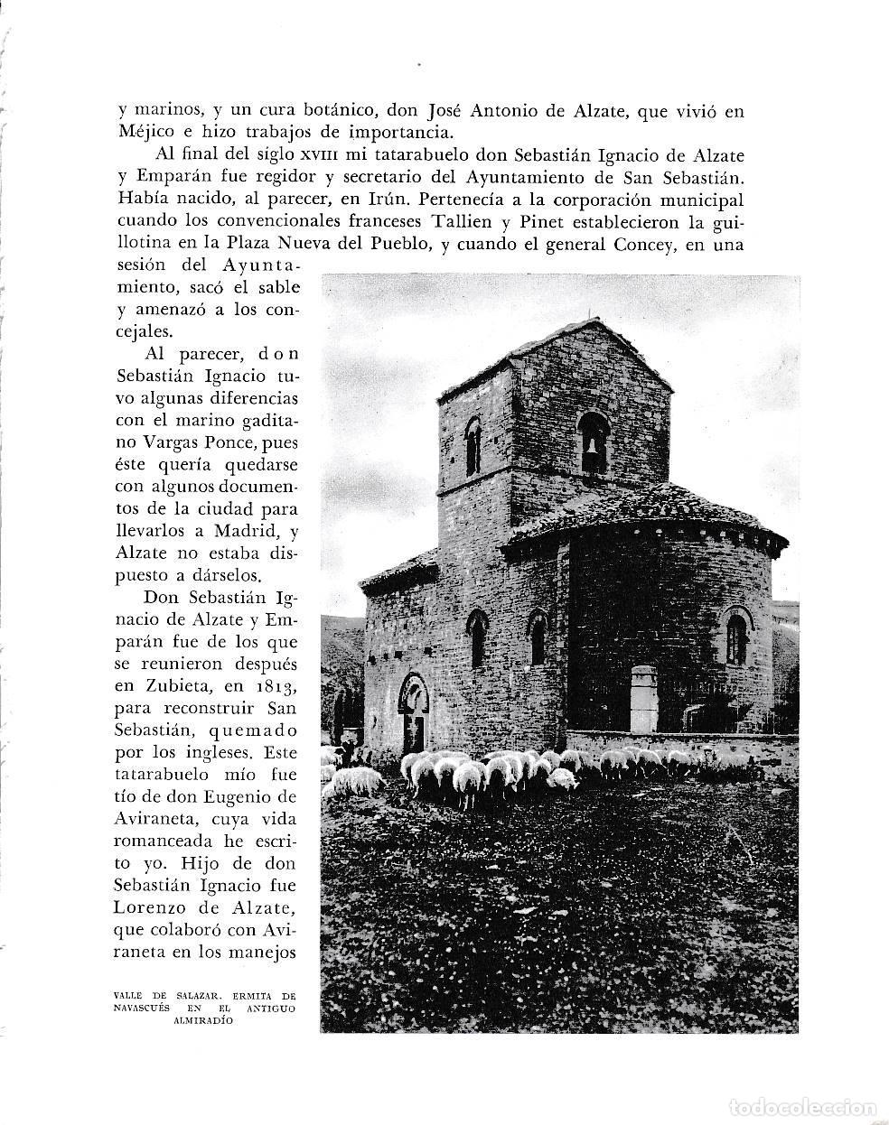 Otros art&iacute;culos de coleccionismo en papel: LAMINA 6215: Valle de Salazar ermita de Navascues antiguo Almiradio - Pio Baroja