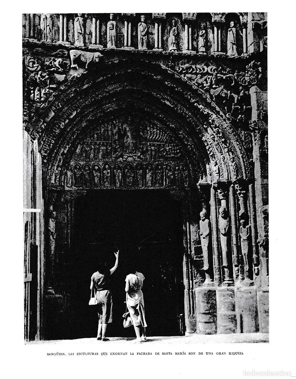 Otros art&iacute;culos de coleccionismo en papel: LAMINA 6220: Fachada de Santa Maria de Sanguesa - Pio Baroja