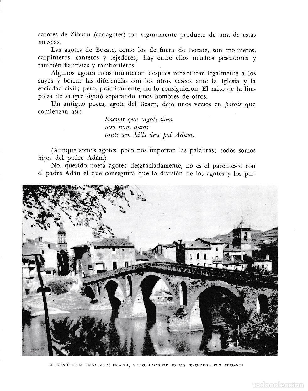 Altri oggetti di carta: LAMINA 6225: Puente de la reina sobre el Arga - Pio Baroja
