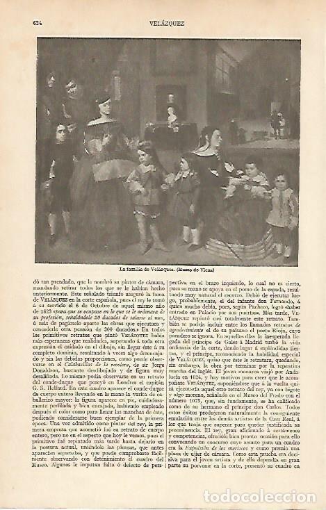 Otros art&iacute;culos de coleccionismo en papel: LAMINA ESPASA 5963: La familia de Velazquez. Museo de Viena - Varios Autores