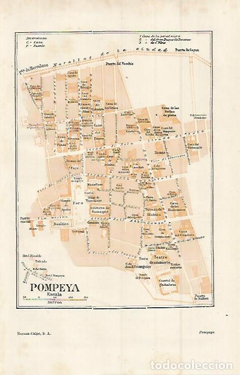 Otros art&iacute;culos de coleccionismo en papel: LAMINA ESPASA 15200: Plano de Pompeya - Varios