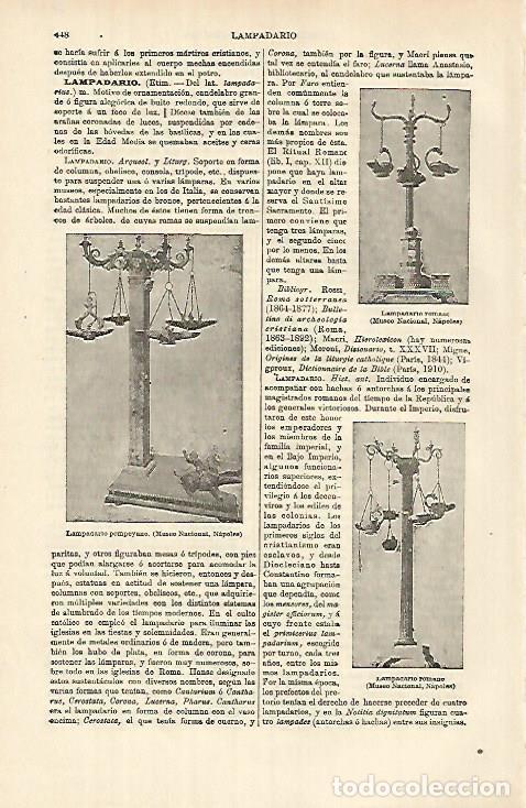 Otros art&iacute;culos de coleccionismo en papel: LAMINA ESPASA 26359: Lampadario de Pompeya - Varios