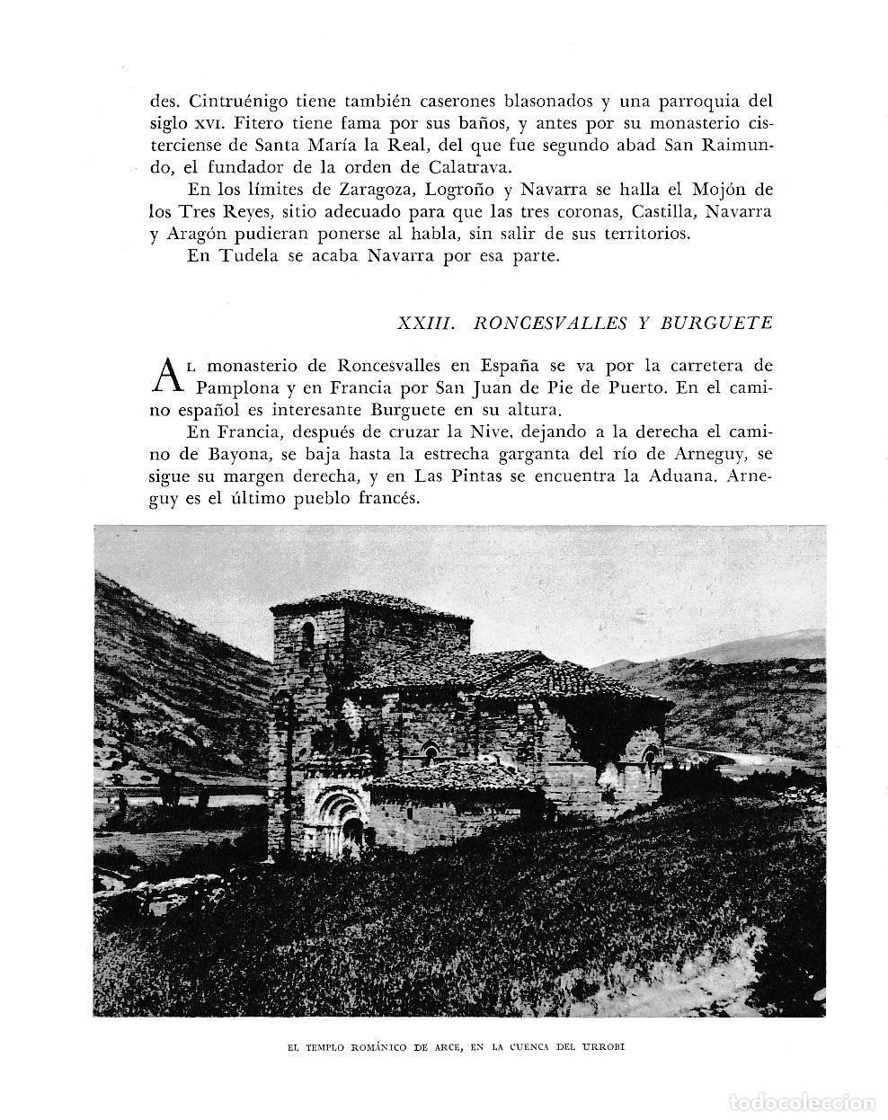 Otros art&iacute;culos de coleccionismo en papel: LAMINA 6242: Templo romanico de Arce en la cuenca del Arrobi - Pio Baroja