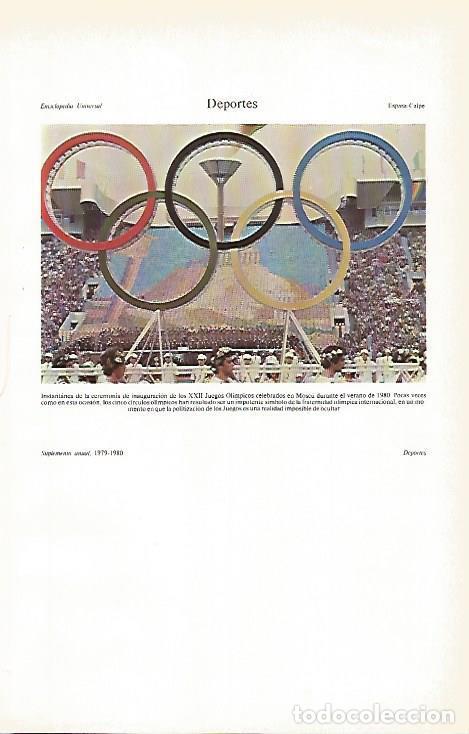 Otros art&iacute;culos de coleccionismo en papel: LAMINA ESPASA 26600: Ceremonia de inauguracion de los Juegos Olimpicos de Moscu - Varios