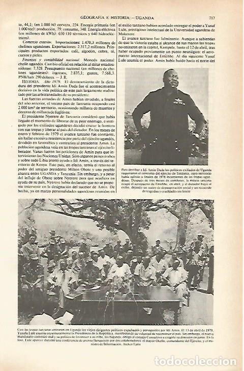Otros art&iacute;culos de coleccionismo en papel: LAMINA ESPASA 26668: Idi Amin Dada de Uganda - Varios