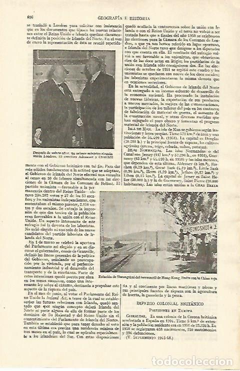 Otros art&iacute;culos de coleccionismo en papel: LAMINA ESPASA 26787: Churchill con el canciller aleman Adenauer - Varios